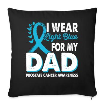 Wear light blue for Month of Consciousness - Sofa pillowcase 17,3'' x 17,3'' (45 x 45 cm) - black - Front