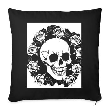 Horreur Crâne Crâne Art Crâne Gothique Heavy Metal - Housse de coussin décorative 45 x 45 cm - noir - Devant