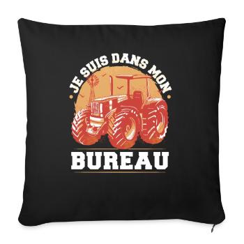 Je Suis Dans Mon Bureau - Housse de coussin décorative 45 x 45 cm - noir - Devant