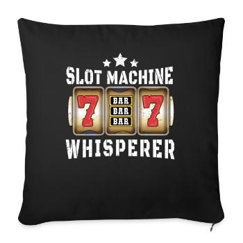 Casino Gambling Slot Machine à sous Jeu de cartes - Housse de coussin décorative 45 x 45 cm - noir - Devant