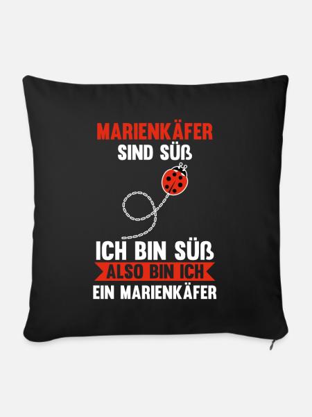 Marienkäfer - Sofakissenbezug 45 x 45 cm - Schwarz