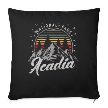 Retro Acadia National Park US Vintage Acadia - Housse de coussin décorative 45 x 45 cm - noir - Devant