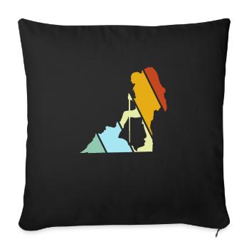 Wandern Retro - Sofakissenbezug 45 x 45 cm - Schwarz - Vorne