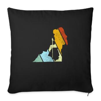 Wandern Retro - Sofakissenbezug 45 x 45 cm - Schwarz - Vorne