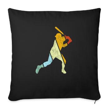 Baseball Rétro - Housse de coussin décorative 45 x 45 cm - noir - Devant