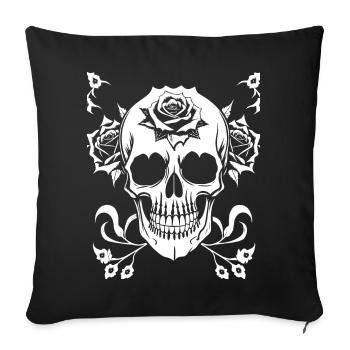 Horror Skull Skull Art Skull Gothic Heavy Metal - Sofa pillowcase 17,3'' x 17,3'' (45 x 45 cm) - black - Front