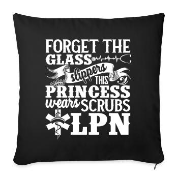 LPN Nurse This Princess Wears Scrubs LPN Nurse - Sofa pillowcase 17,3'' x 17,3'' (45 x 45 cm) - black - Front