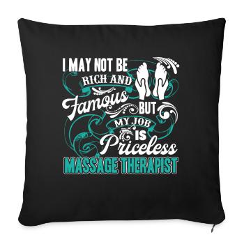 Massage Therapist My Job Priceless - Sofa pillowcase 17,3'' x 17,3'' (45 x 45 cm) - black - Front