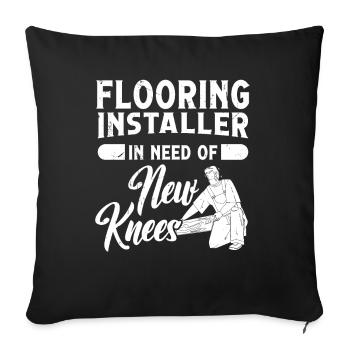 Flooring installer in need of new knees - Sofakissenbezug 45 x 45 cm - Schwarz - Vorne
