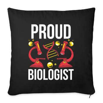 Fier biologiste Biologie Professeur de biologie Biologiste - Housse de coussin décorative 45 x 45 cm - noir - Devant