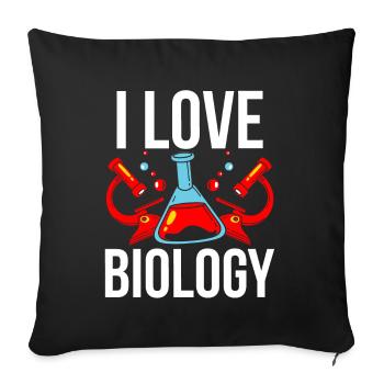 J’adore la biologie biologiste biologiste profession - Housse de coussin décorative 45 x 45 cm - noir - Devant