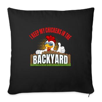 Éleveur de poulet de basse-cour Drôle d’amateur de poulet - Housse de coussin décorative 45 x 45 cm - noir - Devant