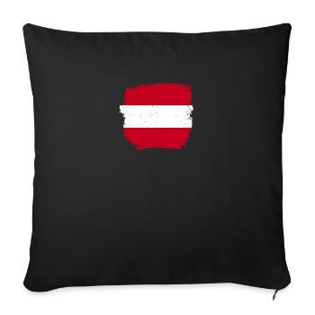Autriche Drapeau autrichien Autrichien - Housse de coussin décorative 45 x 45 cm - noir - Devant
