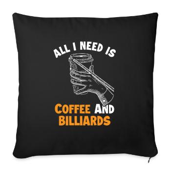 Coffee and Billiards Billiards Snooker - Sofakissenbezug 45 x 45 cm - Schwarz - Vorne
