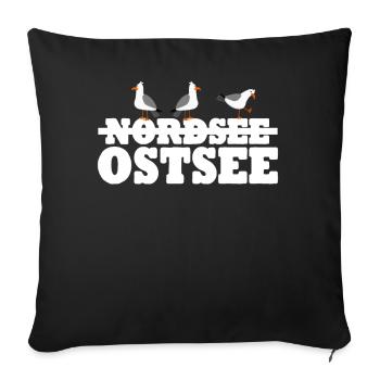 Ostseeküste Möwen Ostsee - Sofakissenbezug 45 x 45 cm - Schwarz - Vorne