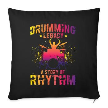 Drummers Drummers Drummers Drummers - Sofa pillowcase 17,3'' x 17,3'' (45 x 45 cm) - black - Front