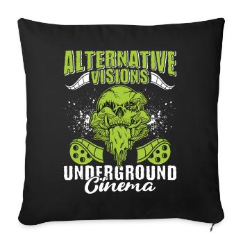 Film underground, Cinéma indépendant, Horreur - Housse de coussin décorative 45 x 45 cm - noir - Devant