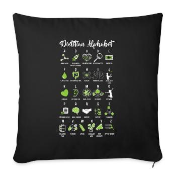 Dietitian Alphabet Health Coach Future Dietitians - Sofa pillowcase 17,3'' x 17,3'' (45 x 45 cm) - black - Front