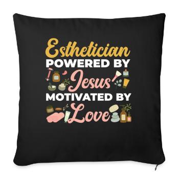 Cute Esthetician Skincare - Sofa pillowcase 17,3'' x 17,3'' (45 x 45 cm) - black - Front
