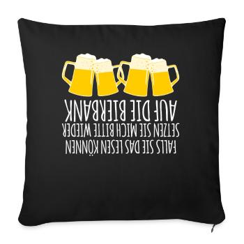 Bier Biergarten Bierkrug Bierfest - Sofakissenbezug 45 x 45 cm - Schwarz - Vorne