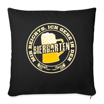 Biergarten Bierglas Bier Biertrinker - Sofakissenbezug 45 x 45 cm - Schwarz - Vorne