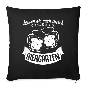 Biergarten Bierglas Bier Bierfest - Sofakissenbezug 45 x 45 cm - Schwarz - Vorne