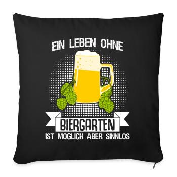 Biergarten Biertrinker Bier Bierkrüge - Sofakissenbezug 45 x 45 cm - Schwarz - Vorne