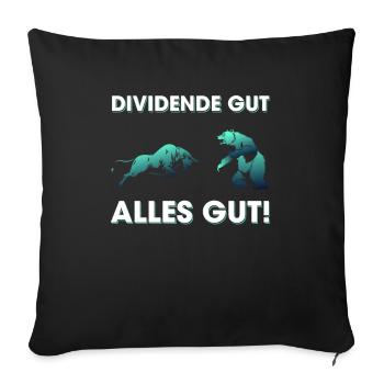 Dividende Gut Alles Gut - Sofakissenbezug 45 x 45 cm - Schwarz - Vorne