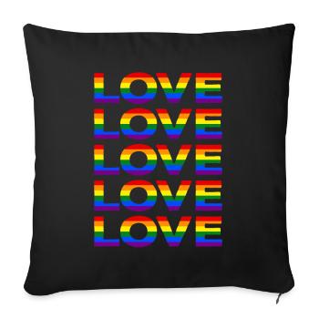 Pride LGBT LGBTQ Rainbow Flag Love CSD Gift - Sofa pillowcase 17,3'' x 17,3'' (45 x 45 cm) - black - Front