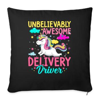 Ingénieux expert en appréciation des chauffeurs-livreurs - Housse de coussin décorative 45 x 45 cm - noir - Devant