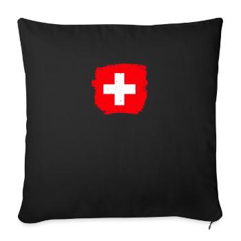 Suisse Drapeau suisse Fier Suisse - Housse de coussin décorative 45 x 45 cm - noir - Devant
