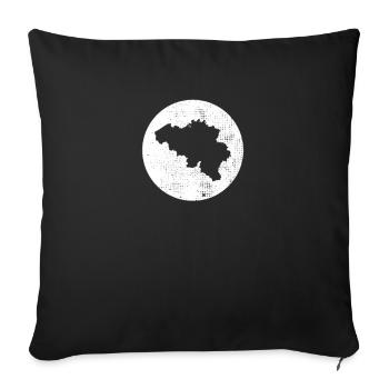 Belgique Carte Belge Fier Belge - Housse de coussin décorative 45 x 45 cm - noir - Devant