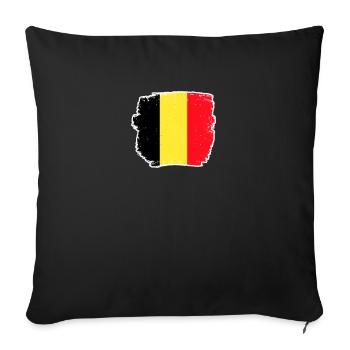 Belgique Drapeau belge Fier Belge - Housse de coussin décorative 45 x 45 cm - noir - Devant