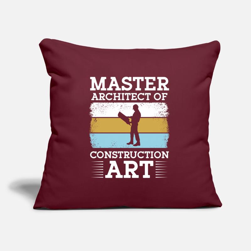 Ouvrier de la construction Maître architecte de l’art de la construction Housse de coussin décorative 45 x 45 cm