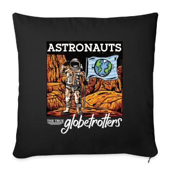 Astronautes True Globetrotters Spaceman Space - Housse de coussin décorative 45 x 45 cm - noir - Devant