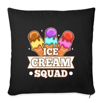 Ice cream squad - Sofakissenbezug 45 x 45 cm - Schwarz - Vorne