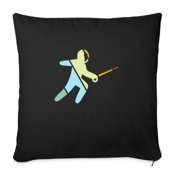 Fechten Retro - Sofakissenbezug 45 x 45 cm - Schwarz - Vorne