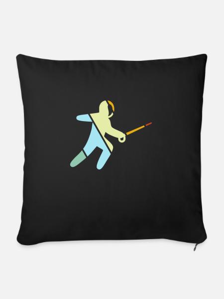 Fechten Retro - Sofakissenbezug 45 x 45 cm - Schwarz