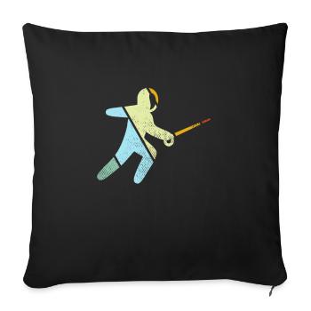 Fechten Retro - Sofakissenbezug 45 x 45 cm - Schwarz - Vorne