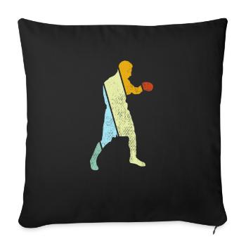Boxe Rétro - Housse de coussin décorative 45 x 45 cm - noir - Devant