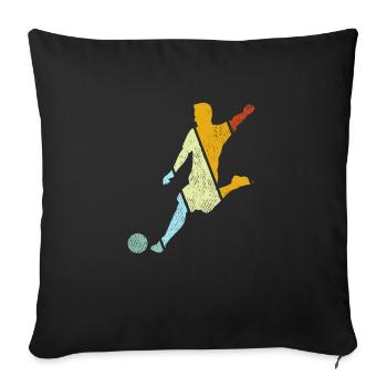 Football Rétro - Housse de coussin décorative 45 x 45 cm - noir - Devant