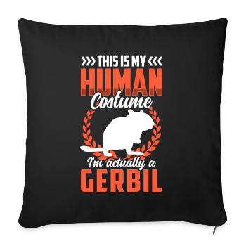 Juste un rongeur costume de gerbille Gerbille - Housse de coussin décorative 45 x 45 cm - noir - Devant