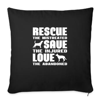 Sauvetage d’animaux - Housse de coussin décorative 45 x 45 cm - noir - Devant