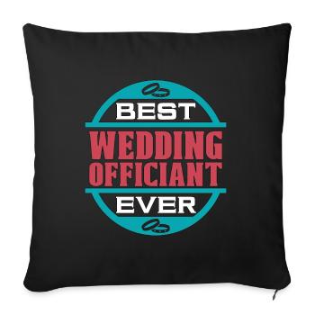 Célébrant Meilleur célébrant de mariage Ministre - Housse de coussin décorative 45 x 45 cm - noir - Devant
