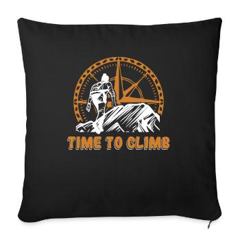 Time To Climb Alpine Climbing Sport Climbing Climbers - Sofa pillowcase 17,3'' x 17,3'' (45 x 45 cm) - black - Front