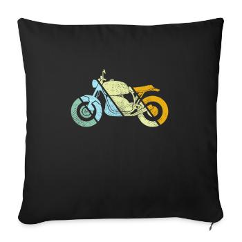 Moto Rétro - Housse de coussin décorative 45 x 45 cm - noir - Devant