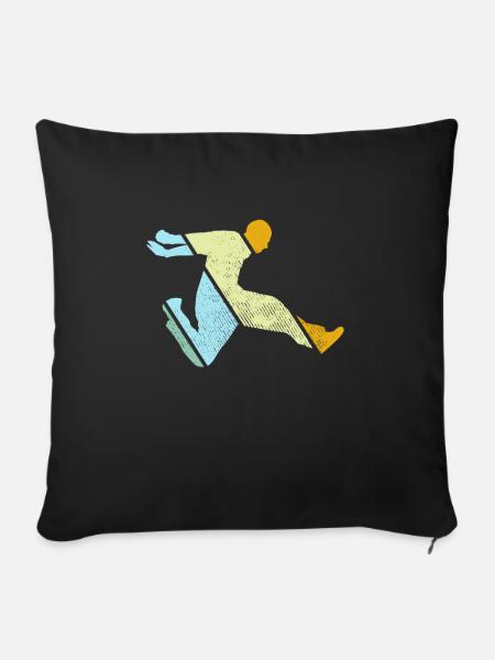 Parkour Retro - Sofakissenbezug 45 x 45 cm - Schwarz