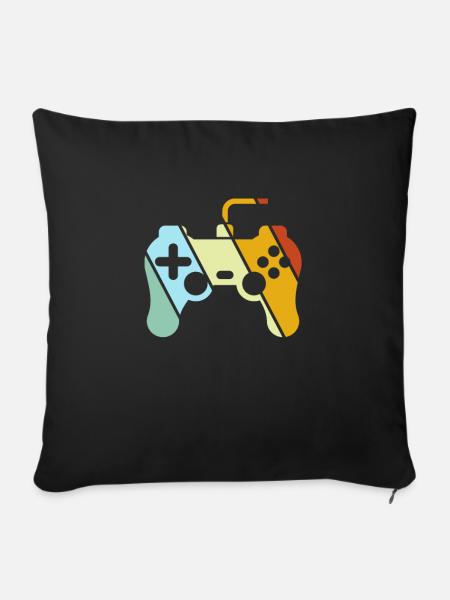Gaming Retro - Sofakissenbezug 45 x 45 cm - Schwarz