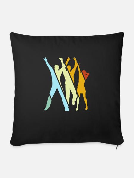 Tanzen Retro - Sofakissenbezug 45 x 45 cm - Schwarz