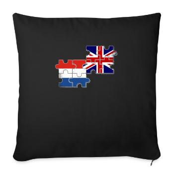 Netherlands UK Flag British Dutch - Sofa pillowcase 17,3'' x 17,3'' (45 x 45 cm) - black - Front